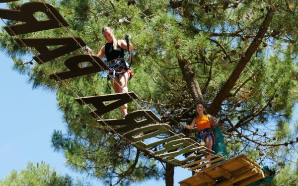 Parcours accrobranche dans les pins en Vendée